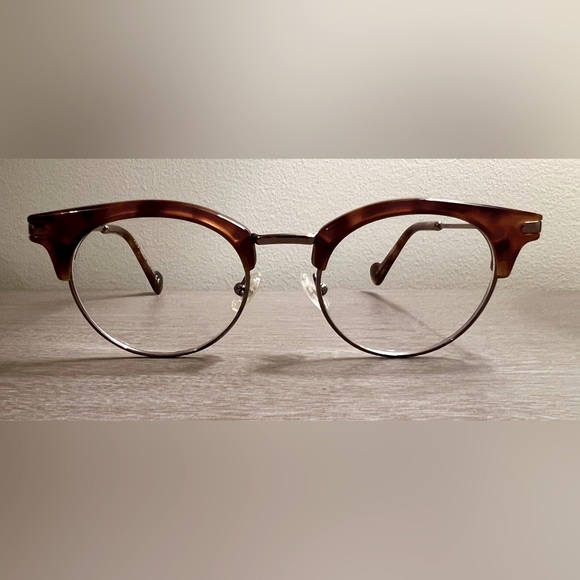 MONCLER Oval Eyeglasses Blonde Havana/Bronze - Picture 1 of 8